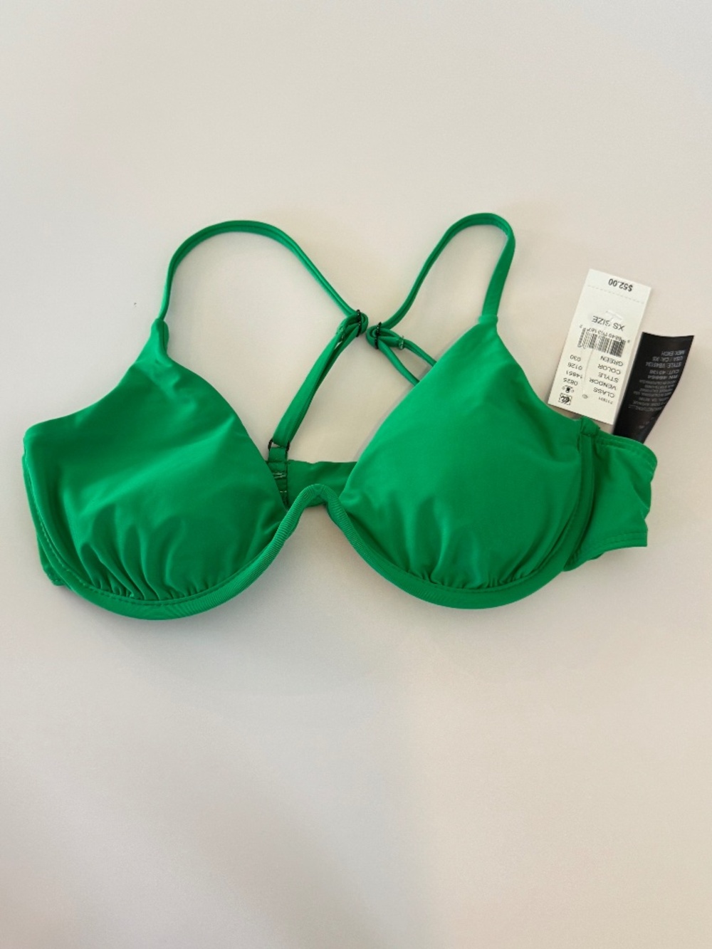 PacSun Swim Emerald Green Satin Underwire Bikini Top XS NWT